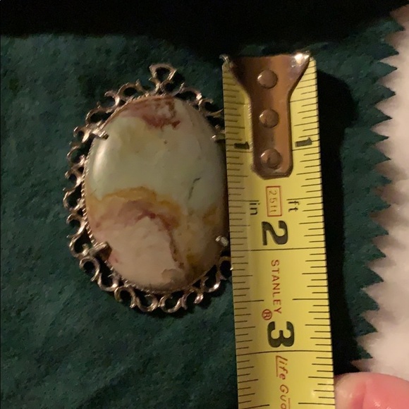 Large Cabochon fitted into vintagesilver setting - Picture 4 of 4